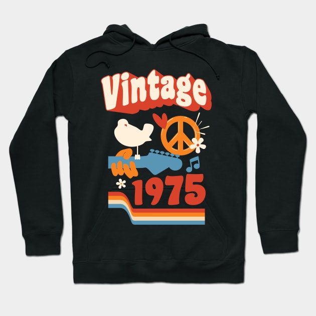 Vintage 1975 - Woodstock Style Hoodie by marieltoigo